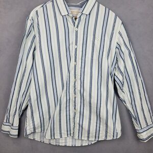 Tommy Bahama Shirt Mens XL Multicolor Striped Cotton Island Modern Fit Button-Up
